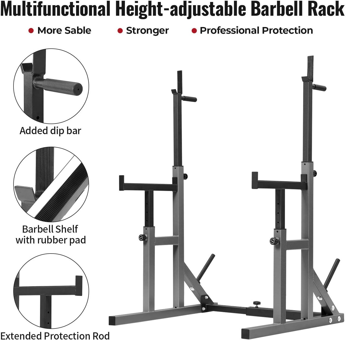 Adjustable Squat Rack And Dip Station