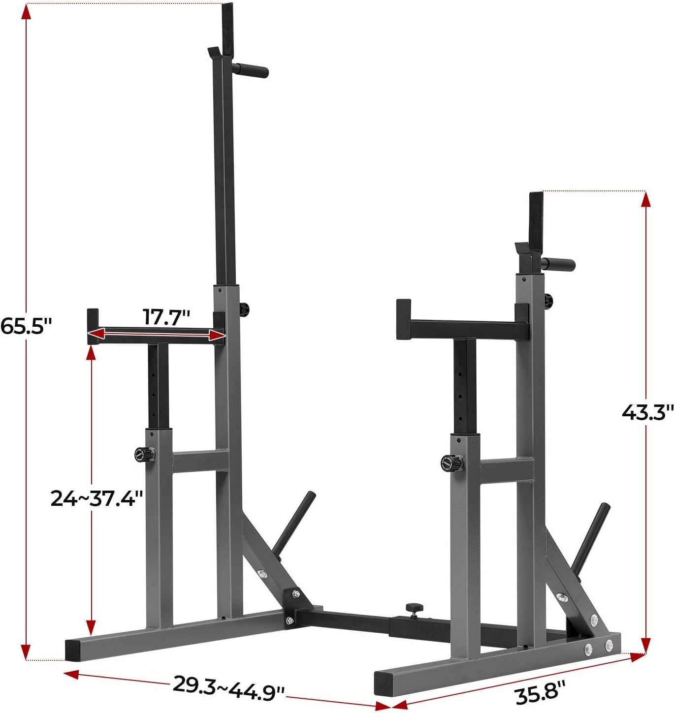 Adjustable Squat Rack And Dip Station