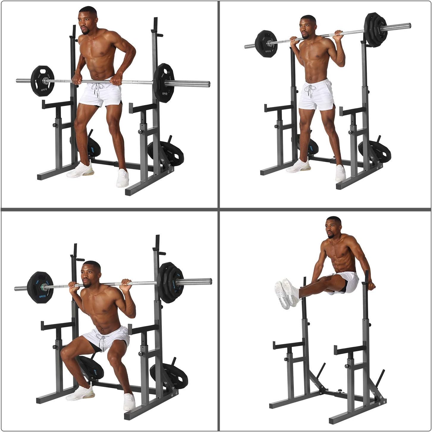 Adjustable Squat Rack And Dip Station